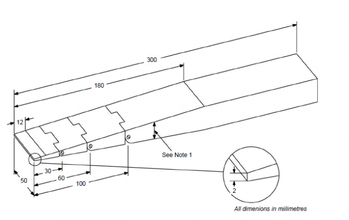 Wedge probe | 30 / 30 / 40mm Knurled Length Wedge probe IEC62368-1-Figure V.4 0