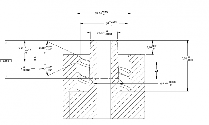 ISO80369-7 Figure C.4 Male Reference Luer Lock Connector For Testing Female Luer Connectors Leakage 0