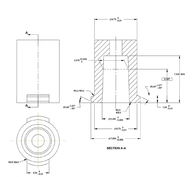 Figure C.1 Female Reference Luer Lock Connector For Testing Male Luer Connectors Leakage 0