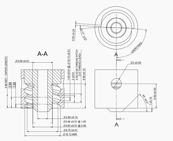 ISO80369-3 Figure C.4 Male Reference CONNECTOR For Testing Female ENTERAL CONNECTOR For Separation From Axial Load 0